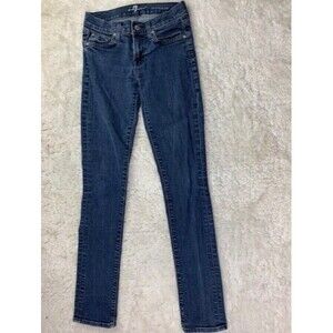 7 For All Mankind Roxanne Size 25 Womens Jeans Skinny Low Rise Med Wash Stretch